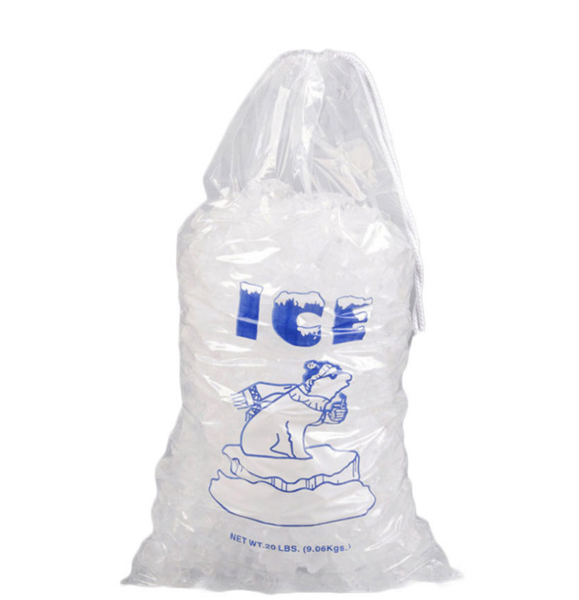 La glace en plastique d'espace libre de LDPE de 10LBS 20LBS met en sac avec le client propre logo