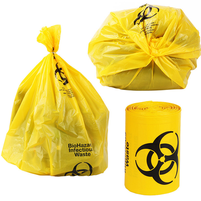 Revêtements jaunes imprimés en plastique de soins de santé de Biohazard de matériel de HDPE