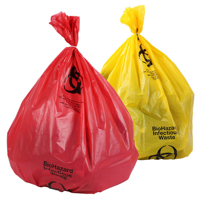 Revêtements en plastique Biohazard de rebut médical rouge/jaune de bonne qualité