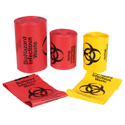Sac de rebut en plastique infectieux médical de Biohazard résistant fort en petit pain