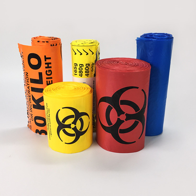 Sac de rebut infectieux de impression fait sur commande de Biohazard en plastique en petit pain