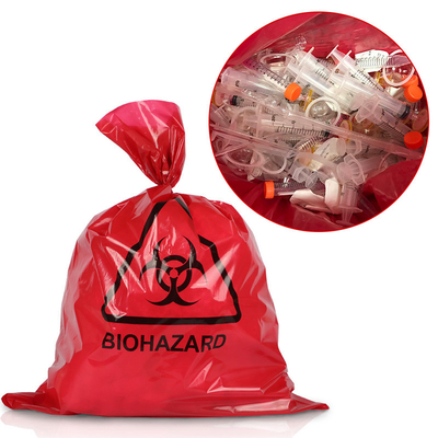 Autoclave rouge de sachet en plastique de Biohazard de 135 degrés de pp pour médical