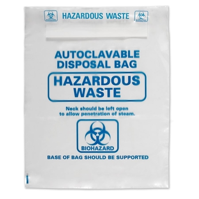 138 sac clair de déchets de Biohazard de disposition du degré pp avec l'indicateur d'autoclave
