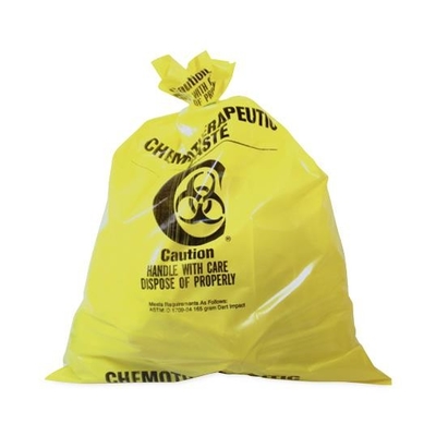 LDPE 2 sacs jaunes de soins de santé de Biohazard fort de mil pour l'hôpital