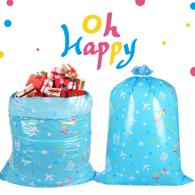 Le cadeau géant de LDPE de 56 pouces met en sac avec de la ficelle et l'étiquette pour l'anniversaire de vacances