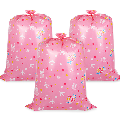 Le cadeau en plastique d'éléphant plat rose de Noël de vacances met en sac l'impression de CMYK