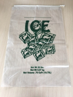 Sacs de glace en PEHD de 8 lb avec corde de traction - 10 