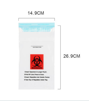 95kap zip-lock épais de Biohazard de sachets en plastique d'autoclave de LDPE 0.04mm