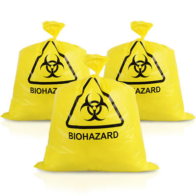 Les déchets médicaux jaunes de la disposition 20L 50L 100L mettent en sac le LDPE du HDPE pp