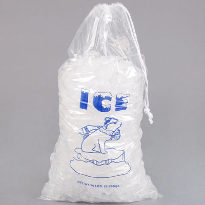 les sachets en plastique durables de bloc de glace de LDPE 20lb soudent à chaud avec la fermeture de cordon