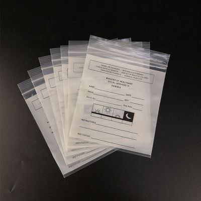 Poly zip-lock imperméable de médecine de sachet en plastique de LDPE pour la distribution de pilule