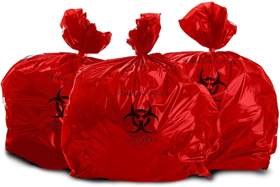 Rouleau professionnel résistant de catégorie de 10 gallons de 100 sacs d'élimination des déchets de Biohazard