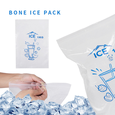 Sacs de glace réutilisables de cordon en plastique clair avec le matériel zip-lock de PE
