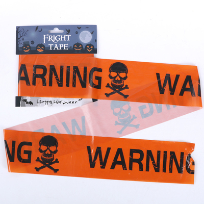 Orange épaisse de bande d'effroi de la décoration 0.1mm Halloween avertissant 30ft en plastique